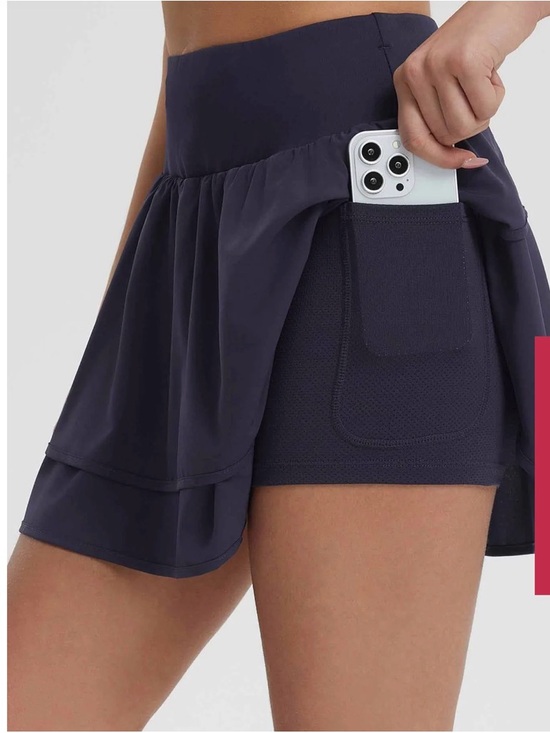 Baleaf Navy Layered Active Skort - Picture 2 of 3